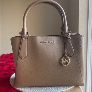 Michael Kors Brown Satchel with Gold Accents